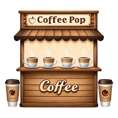 Coffee pop up stand booth front sticker