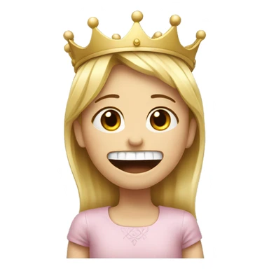 gritted teeth, crown, little girl  sticker