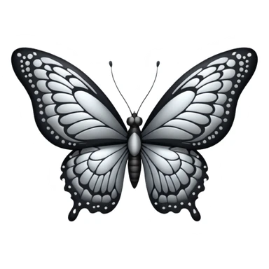 butterfly ًblack and silver sticker
