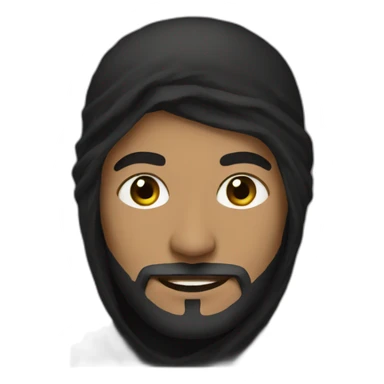 muslim man with black flag sticker