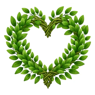 nature wreath heart, boho beautiful  green sticker