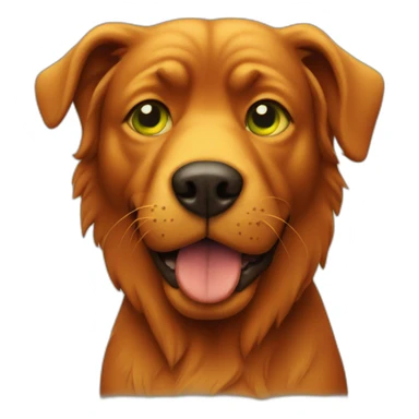 red dog with yellow head and green eyes smoking sticker