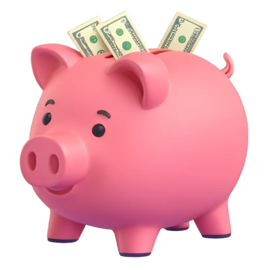 money in a piggy bank sticker