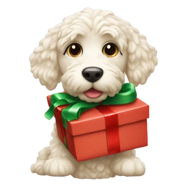 Cream doodle holding Christmas presents  sticker