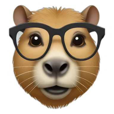 Capybara with glasses sticker