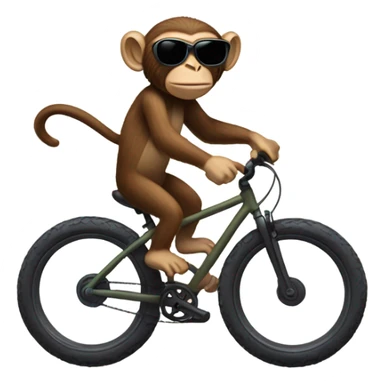 Monkey with sunglasses riding a mountain bike  sticker
