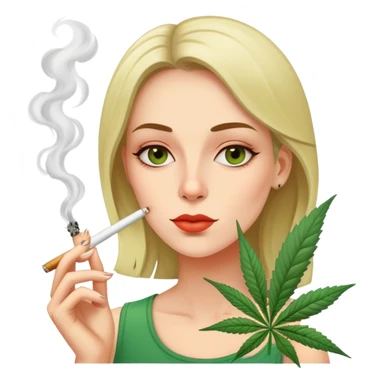 A women smoking weed sticker