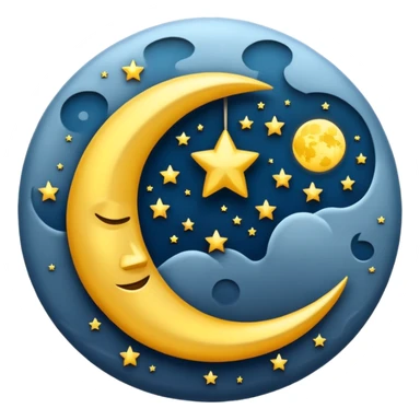 Letra (E) en una luna sticker