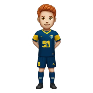 red haired kid with boca juniors jersey sticker