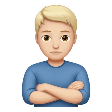 Pouting emoji arms crossed sticker