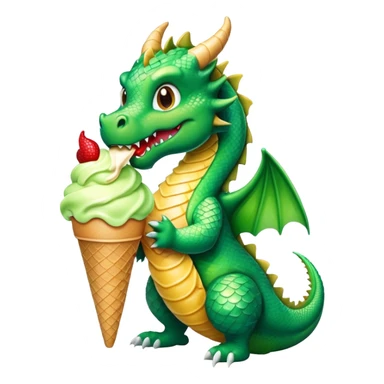 A dragon eating ice cream sticker