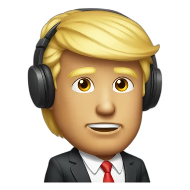 donald trump wearing headphones sticker