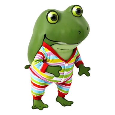 Frog with pajamas on sticker