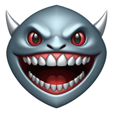 metallic teeth with sharp fangs, chrome texture, dark shadows sticker