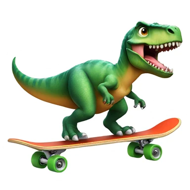 Dinosaur riding a skateboard sticker