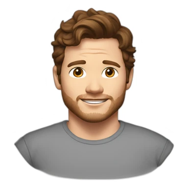 Chris Pratt brunette t-shirt sticker