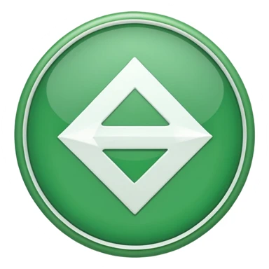 circulo verde con una flecha blanca dentro sticker