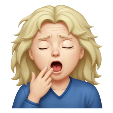 yawning sleepy character sticker