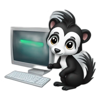 skunk with computer sticker