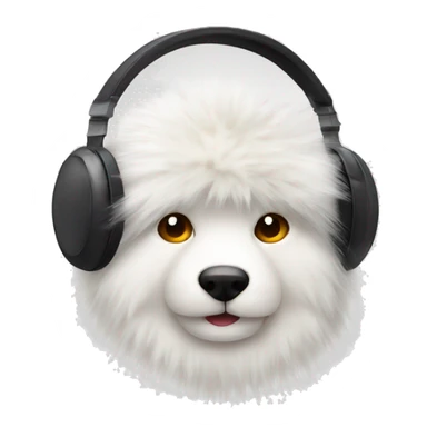 White fur earmuffs  sticker