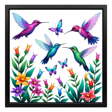 Donde danzan las mariposas y los colibrís sticker