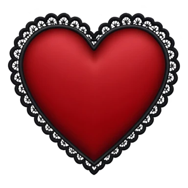 goth heart with red velvet and black lace trim sticker