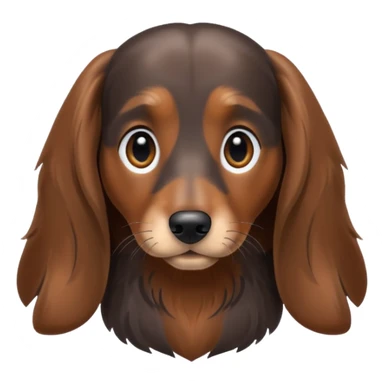 Long haired dapple black and brown Daschound  sticker