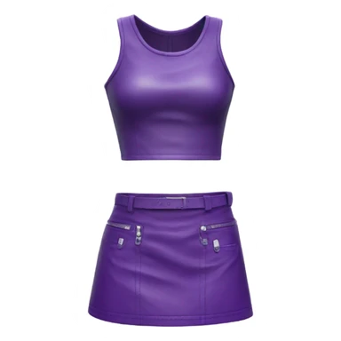 Purple leather mini skirt isolated sticker