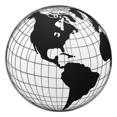 black and white globe matrix sticker