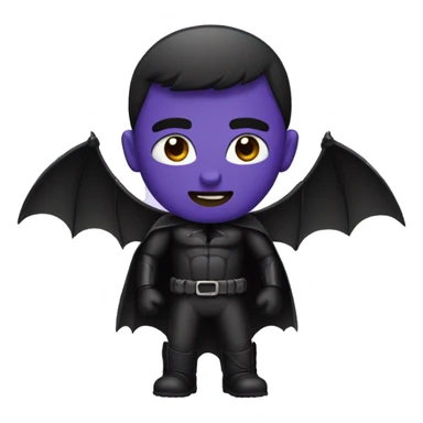man with black bat wings and purple eyes  sticker