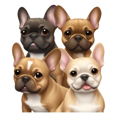Brown & tan and fawn French bulldog friends sticker