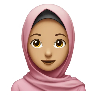 girl wearing hijab next to black cat sticker