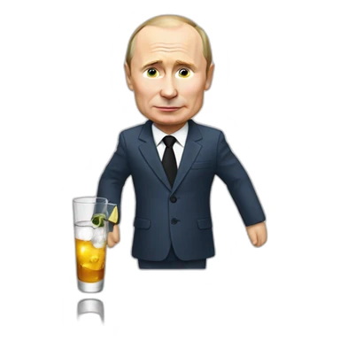 Putin with vodka sticker