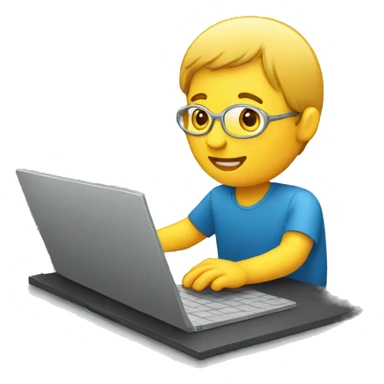Human with laptop showing laptop screen sticker
