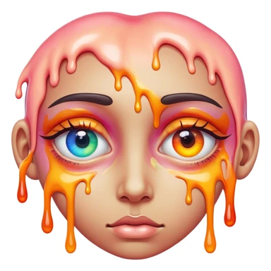 melted surreal colorful eye sticker