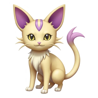 Espeon-Meowth-Delcatty-Fakémon-hybrid-creature (full body)  sticker