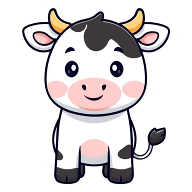 cute cartoon cow sticker
