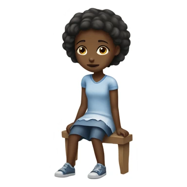 Black little girl hurt with scraped knee sticker