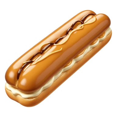 3d realistic éclair with topping of butterscotch  sticker