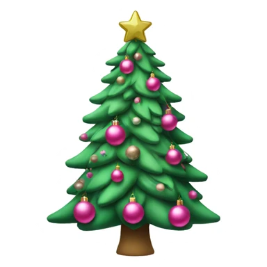 Christmas tree with pink and green ornaments  sticker