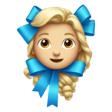 Bright blue Bow  sticker