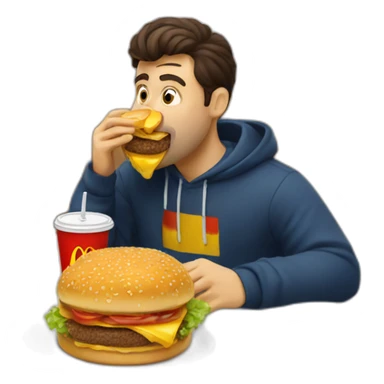 Romanian guy eating from McDonalds sticker