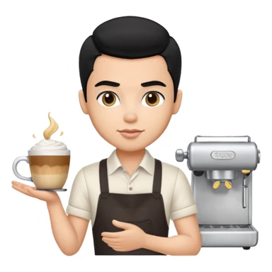 a pretty bratz barista. black hair. male sticker