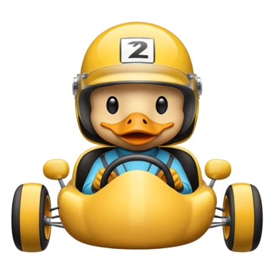 duck driving a race car sticker