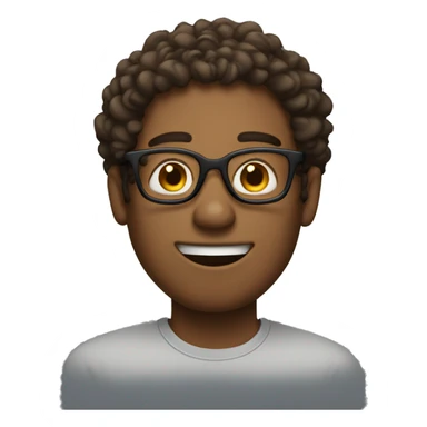 a brown guy with tall face with  specs and curly hairs  sticker