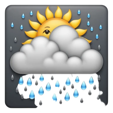 a sun with a large cloud blocking it with rain sticker