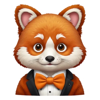 red panda with bow tie sticker