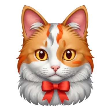 Dilute calico cat with ribbon sticker