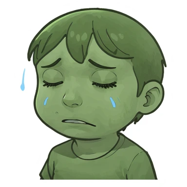 Sad black kid crying sticker