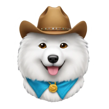 samoyed with cowboy hat sticker